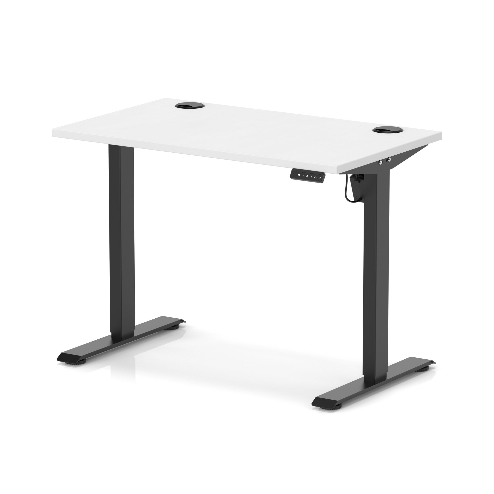 Air Lite Height Adjustable Slimline Desk with Cable Ports, 1000–1600mm, Multiple Top & Leg Colours, Durable MFC, 5 Year Warranty – Office Computer Table