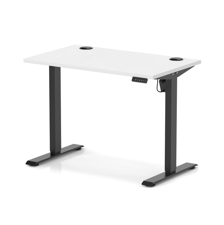 Air Lite Height Adjustable Slimline Desk with Cable Ports, 1000–1600mm, Multiple Top & Leg Colours, Durable MFC, 5 Year Warranty – Office Computer Table