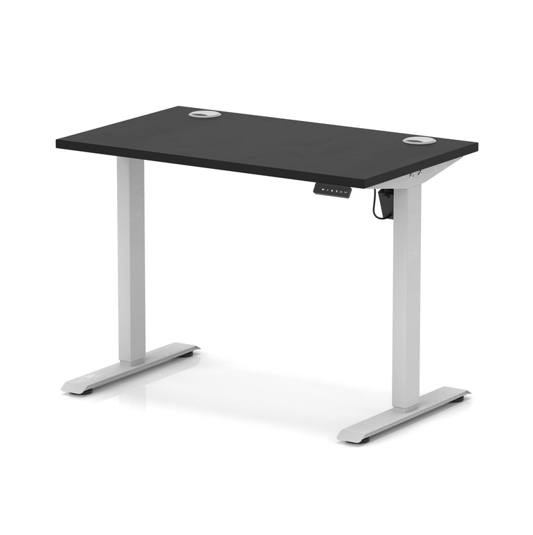 Air Lite Height Adjustable Slimline Desk with Cable Ports, 1000–1600mm, Multiple Top & Leg Colours, Durable MFC, 5 Year Warranty – Office Computer Table
