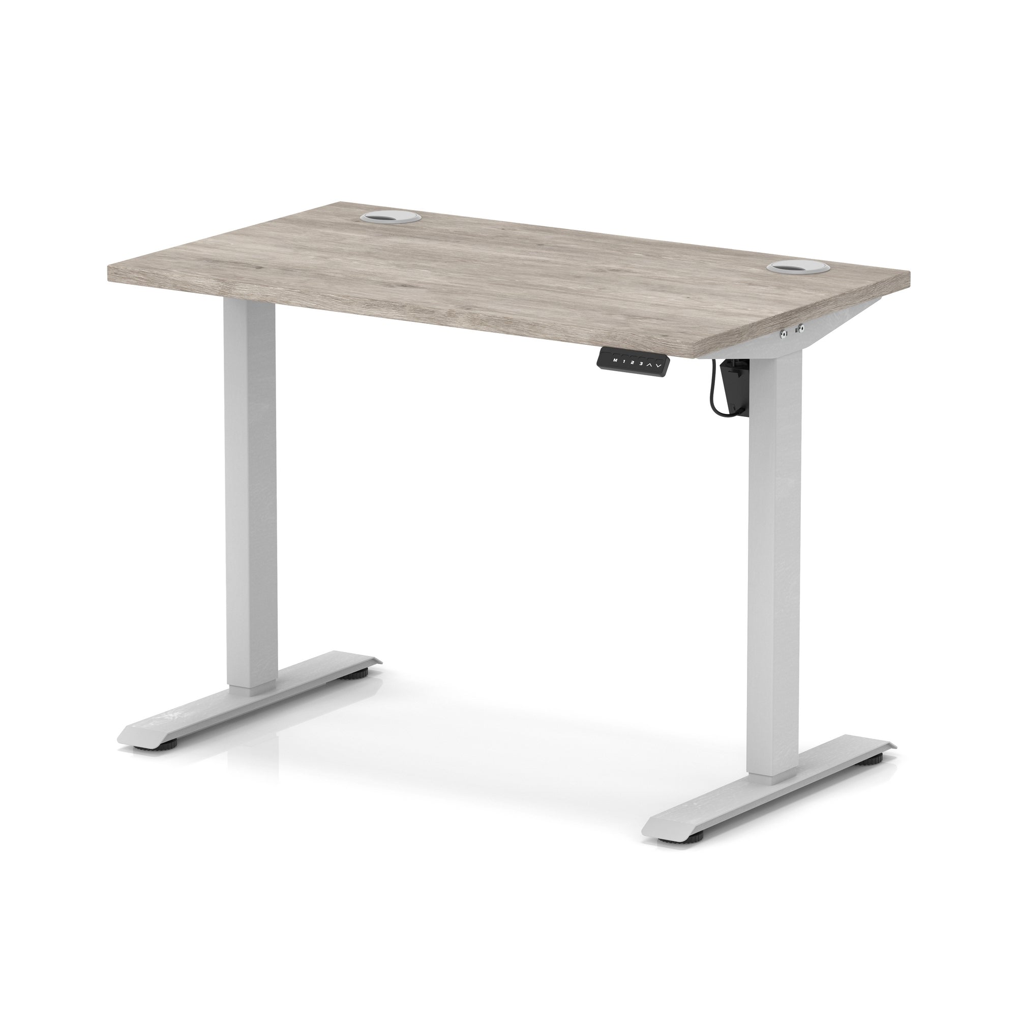 Air Lite Height Adjustable Slimline Desk with Cable Ports, 1000–1600mm, Multiple Top & Leg Colours, Durable MFC, 5 Year Warranty – Office Computer Table