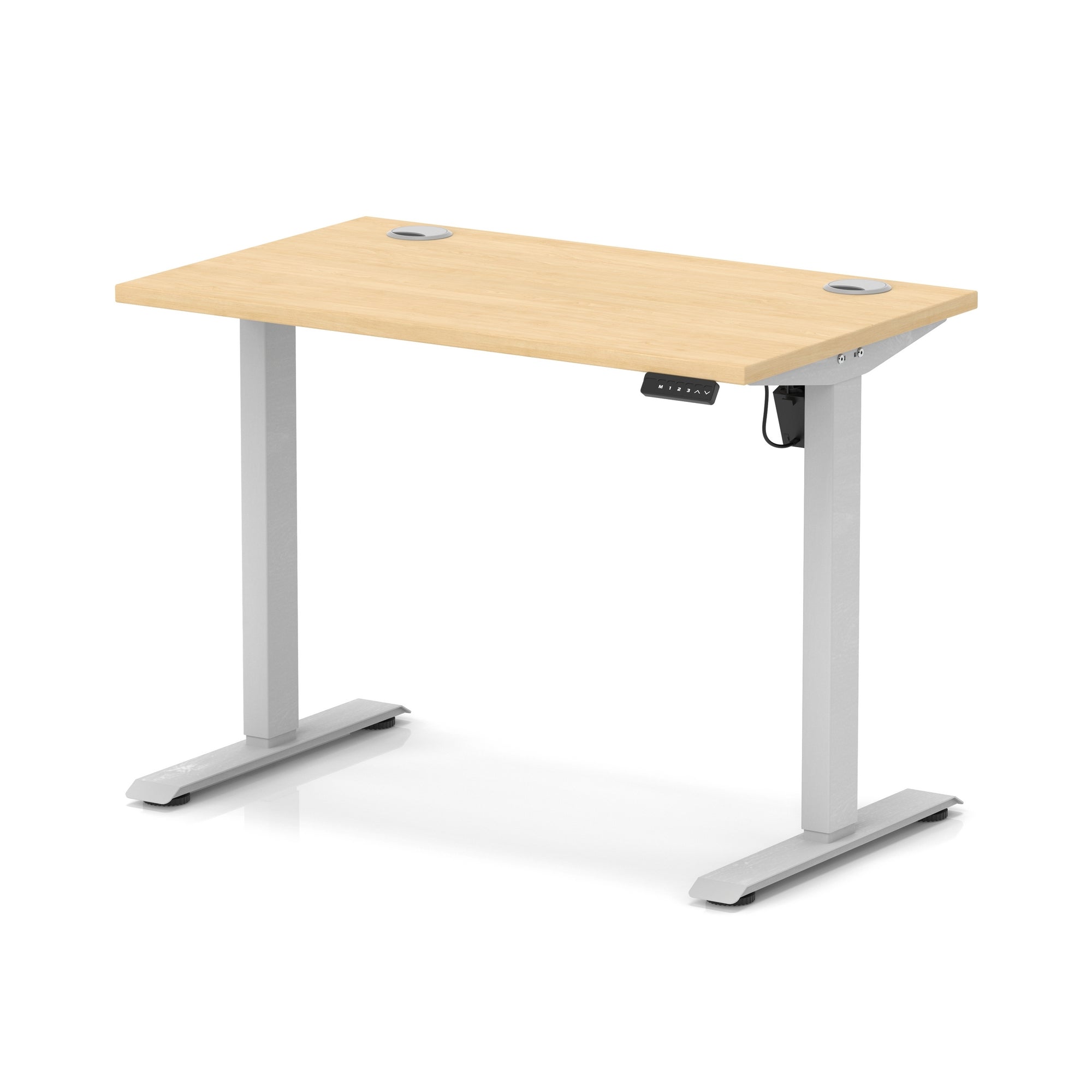 Air Lite Height Adjustable Slimline Desk with Cable Ports, 1000–1600mm, Multiple Top & Leg Colours, Durable MFC, 5 Year Warranty – Office Computer Table