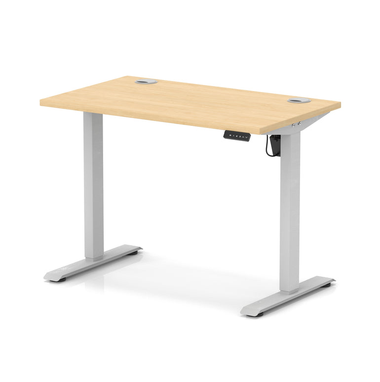 Air Lite Height Adjustable Slimline Desk with Cable Ports, 1000–1600mm, Multiple Top & Leg Colours, Durable MFC, 5 Year Warranty – Office Computer Table