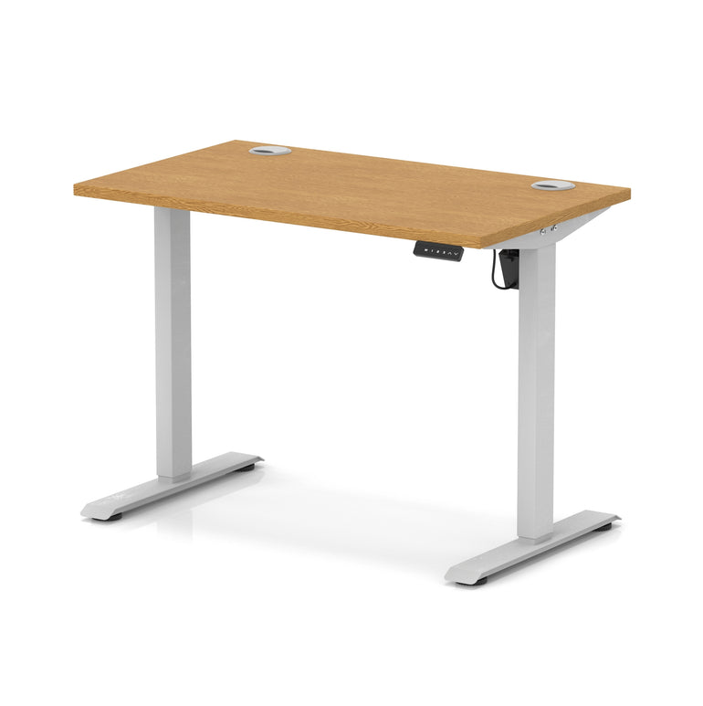 Air Lite Height Adjustable Slimline Desk with Cable Ports, 1000–1600mm, Multiple Top & Leg Colours, Durable MFC, 5 Year Warranty – Office Computer Table