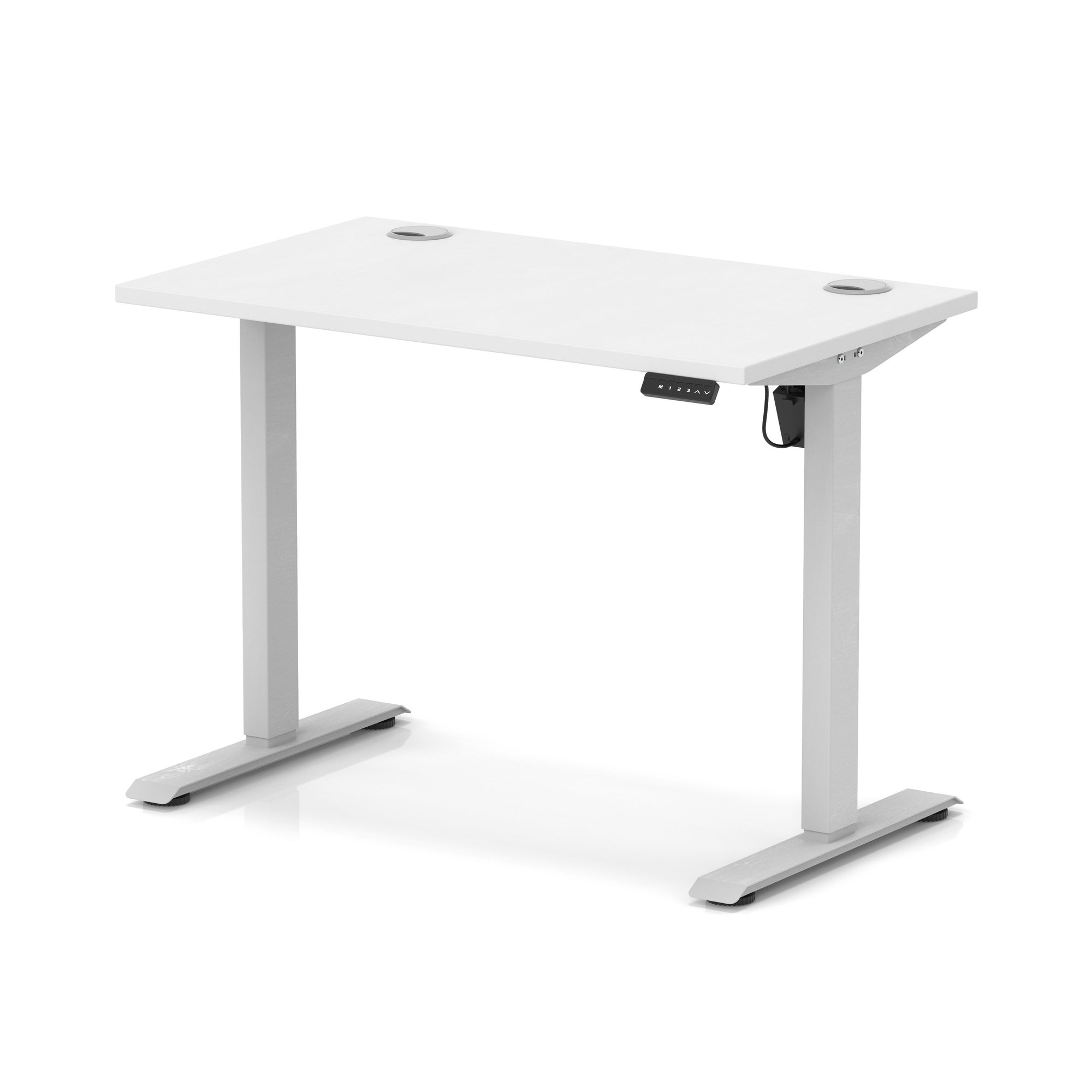 Air Lite Height Adjustable Slimline Desk with Cable Ports, 1000–1600mm, Multiple Top & Leg Colours, Durable MFC, 5 Year Warranty – Office Computer Table