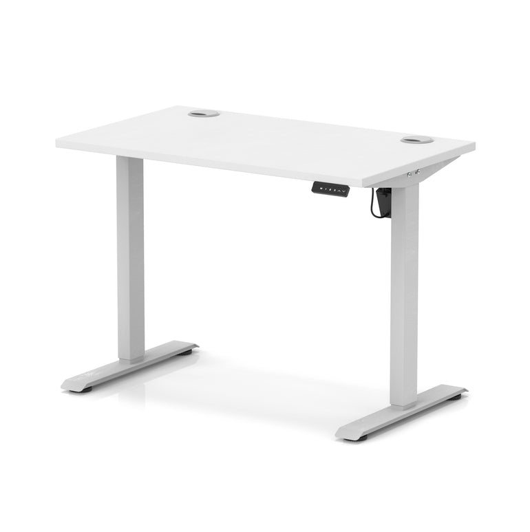 Air Lite Height Adjustable Slimline Desk with Cable Ports, 1000–1600mm, Multiple Top & Leg Colours, Durable MFC, 5 Year Warranty – Office Computer Table