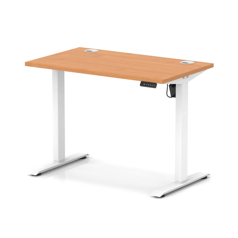 Air Lite Height Adjustable Slimline Desk with Cable Ports, 1000–1600mm, Multiple Top & Leg Colours, Durable MFC, 5 Year Warranty – Office Computer Table