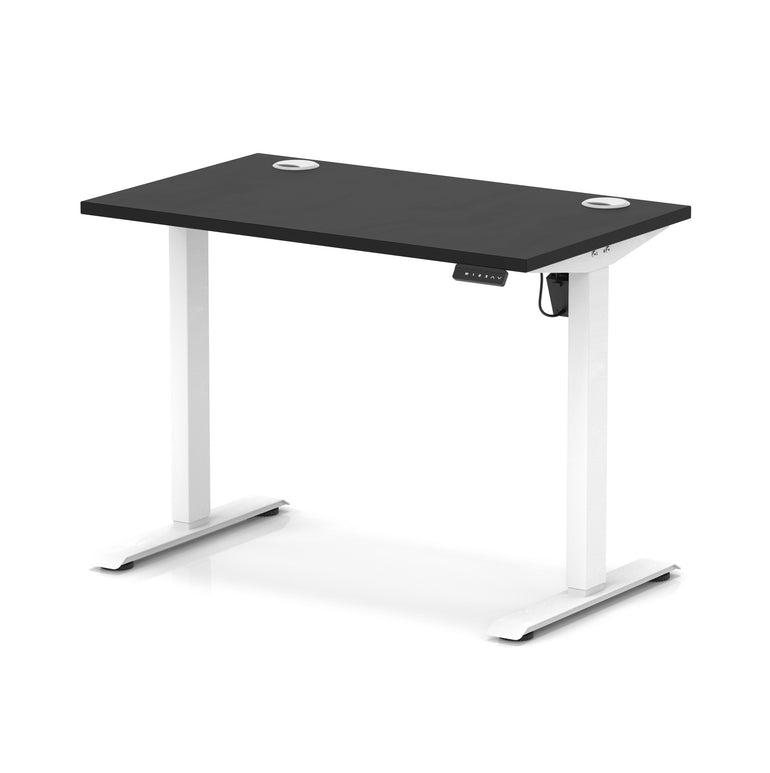 Air Lite Height Adjustable Slimline Desk with Cable Ports, 1000–1600mm, Multiple Top & Leg Colours, Durable MFC, 5 Year Warranty – Office Computer Table