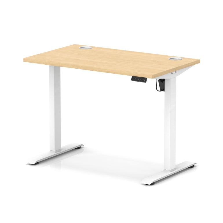 Air Lite Height Adjustable Slimline Desk with Cable Ports, 1000–1600mm, Multiple Top & Leg Colours, Durable MFC, 5 Year Warranty – Office Computer Table