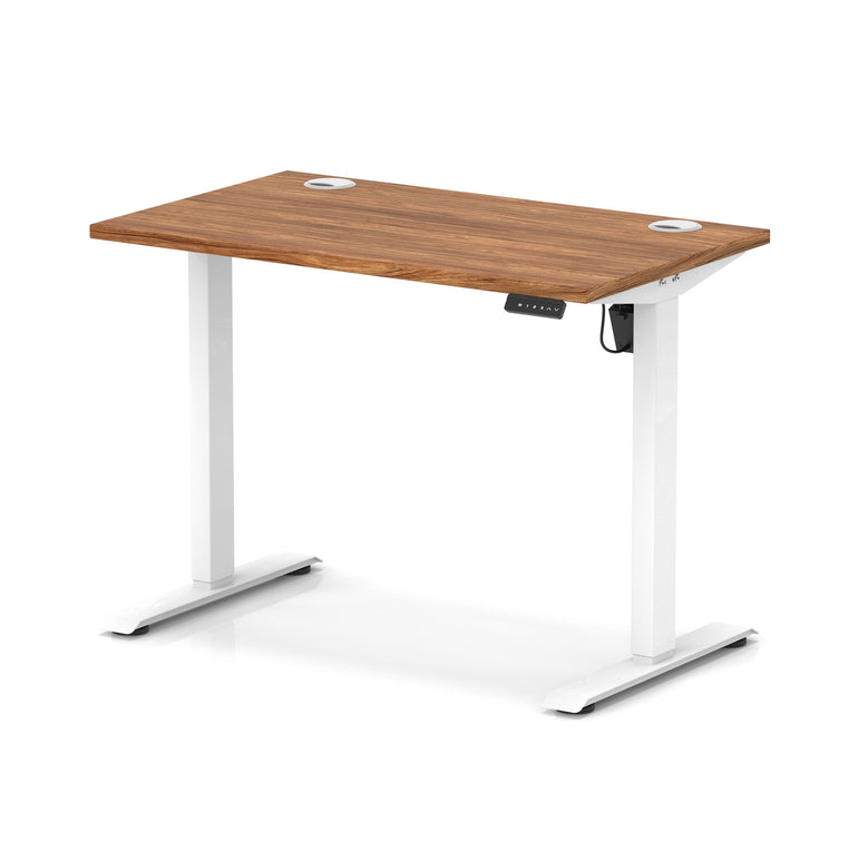 Air Lite Height Adjustable Slimline Desk with Cable Ports, 1000–1600mm, Multiple Top & Leg Colours, Durable MFC, 5 Year Warranty – Office Computer Table
