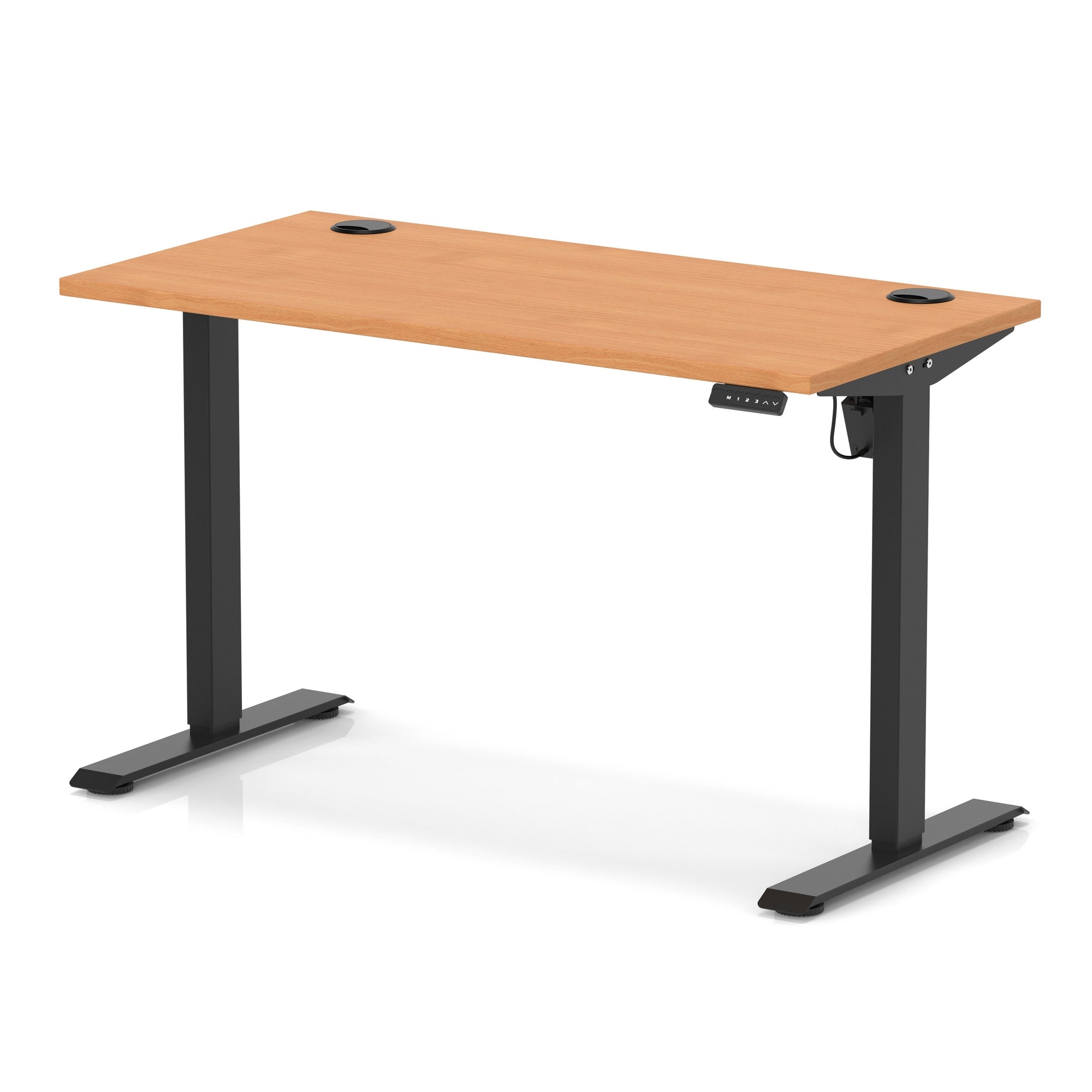 Air Lite Height Adjustable Slimline Desk with Cable Ports, 1000–1600mm, Multiple Top & Leg Colours, Durable MFC, 5 Year Warranty – Office Computer Table