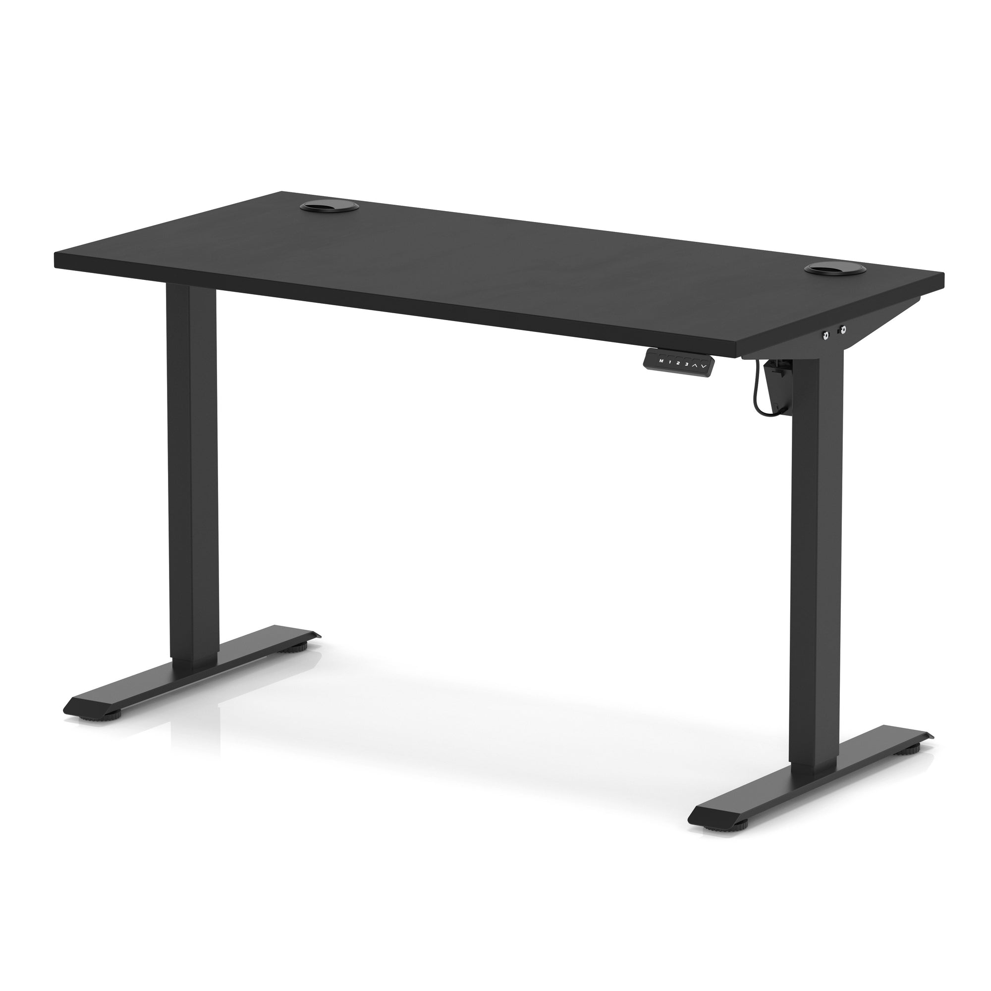 Air Lite Height Adjustable Slimline Desk with Cable Ports, 1000–1600mm, Multiple Top & Leg Colours, Durable MFC, 5 Year Warranty – Office Computer Table