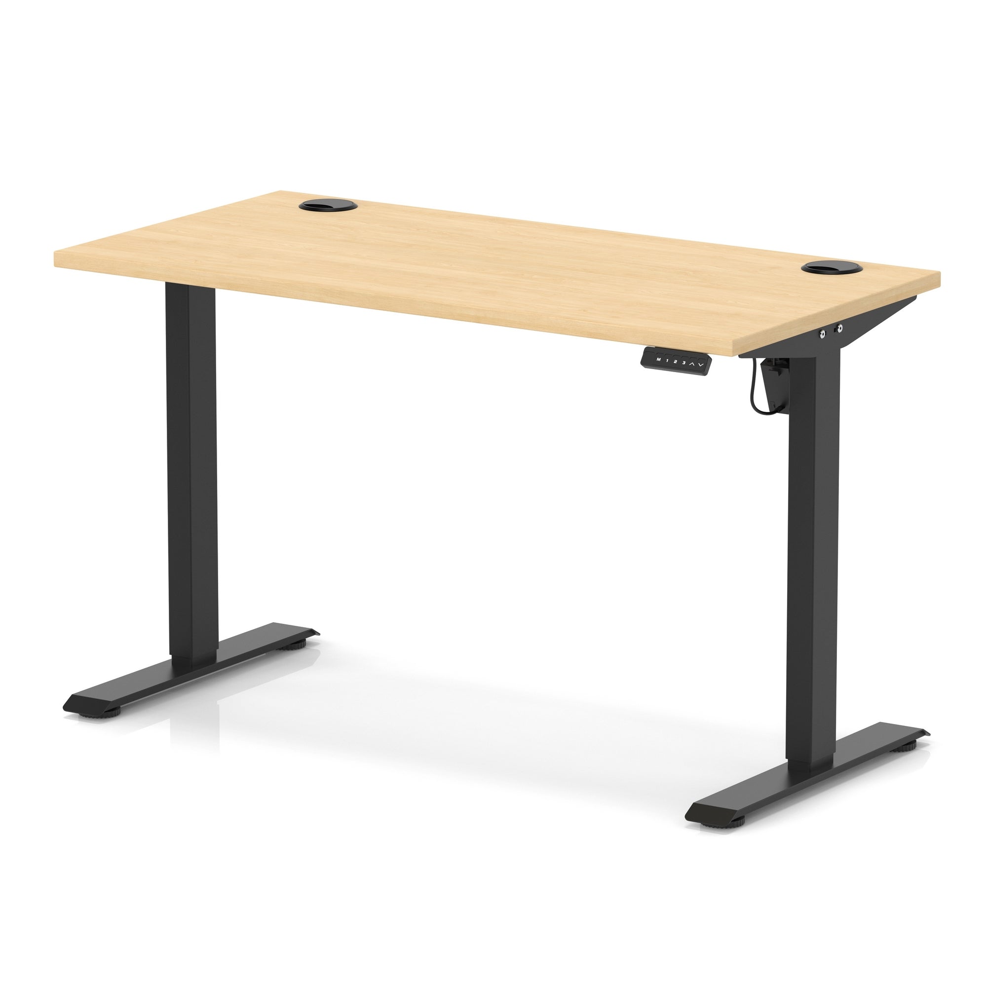 Air Lite Height Adjustable Slimline Desk with Cable Ports, 1000–1600mm, Multiple Top & Leg Colours, Durable MFC, 5 Year Warranty – Office Computer Table