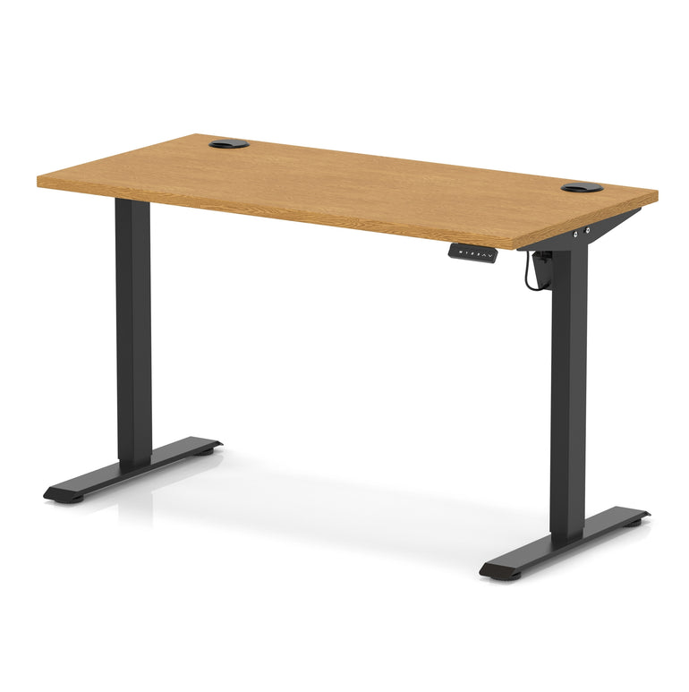 Air Lite Height Adjustable Slimline Desk with Cable Ports, 1000–1600mm, Multiple Top & Leg Colours, Durable MFC, 5 Year Warranty – Office Computer Table