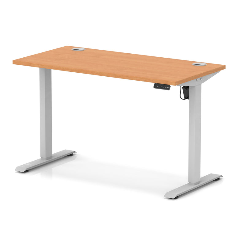Air Lite Height Adjustable Slimline Desk with Cable Ports, 1000–1600mm, Multiple Top & Leg Colours, Durable MFC, 5 Year Warranty – Office Computer Table