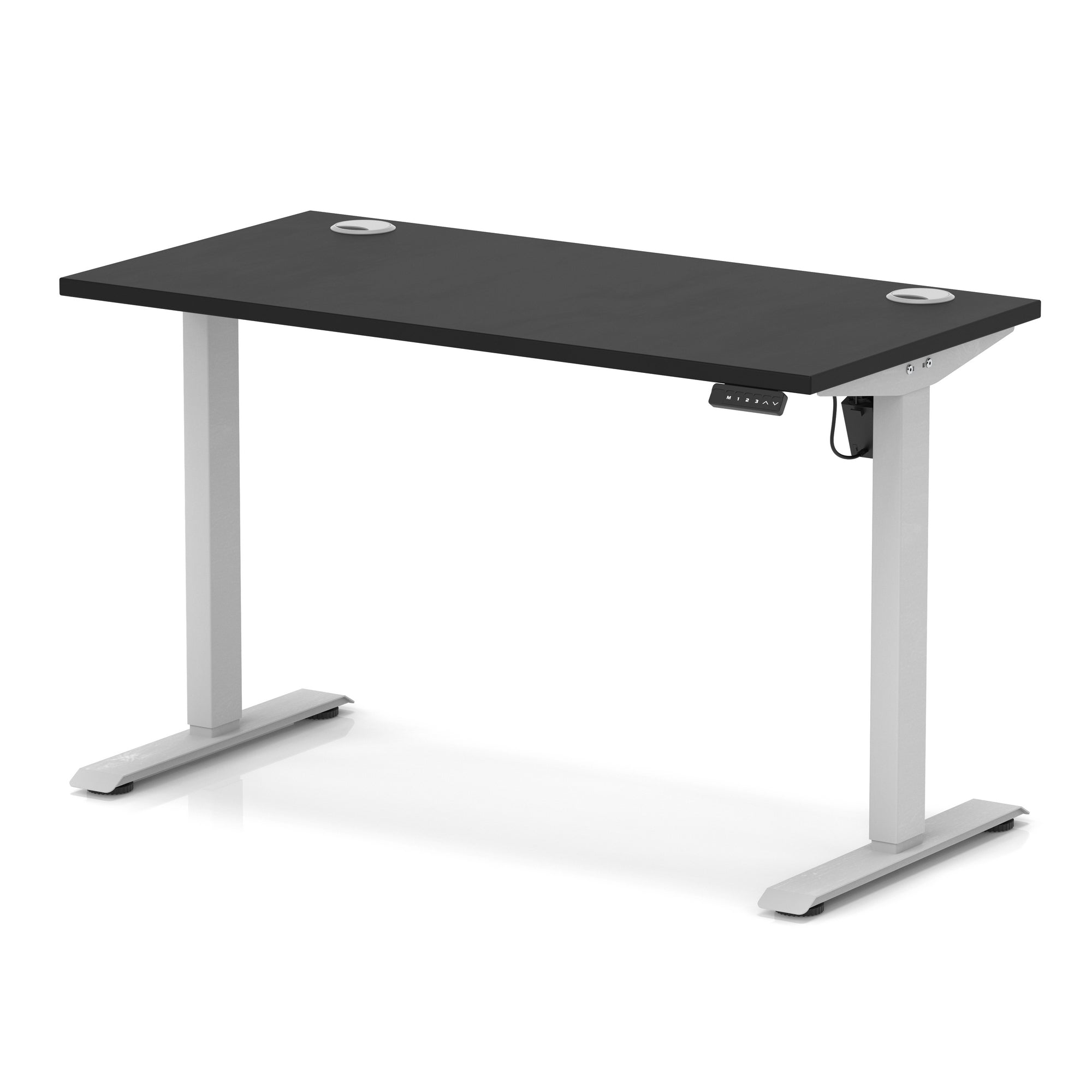 Air Lite Height Adjustable Slimline Desk with Cable Ports, 1000–1600mm, Multiple Top & Leg Colours, Durable MFC, 5 Year Warranty – Office Computer Table