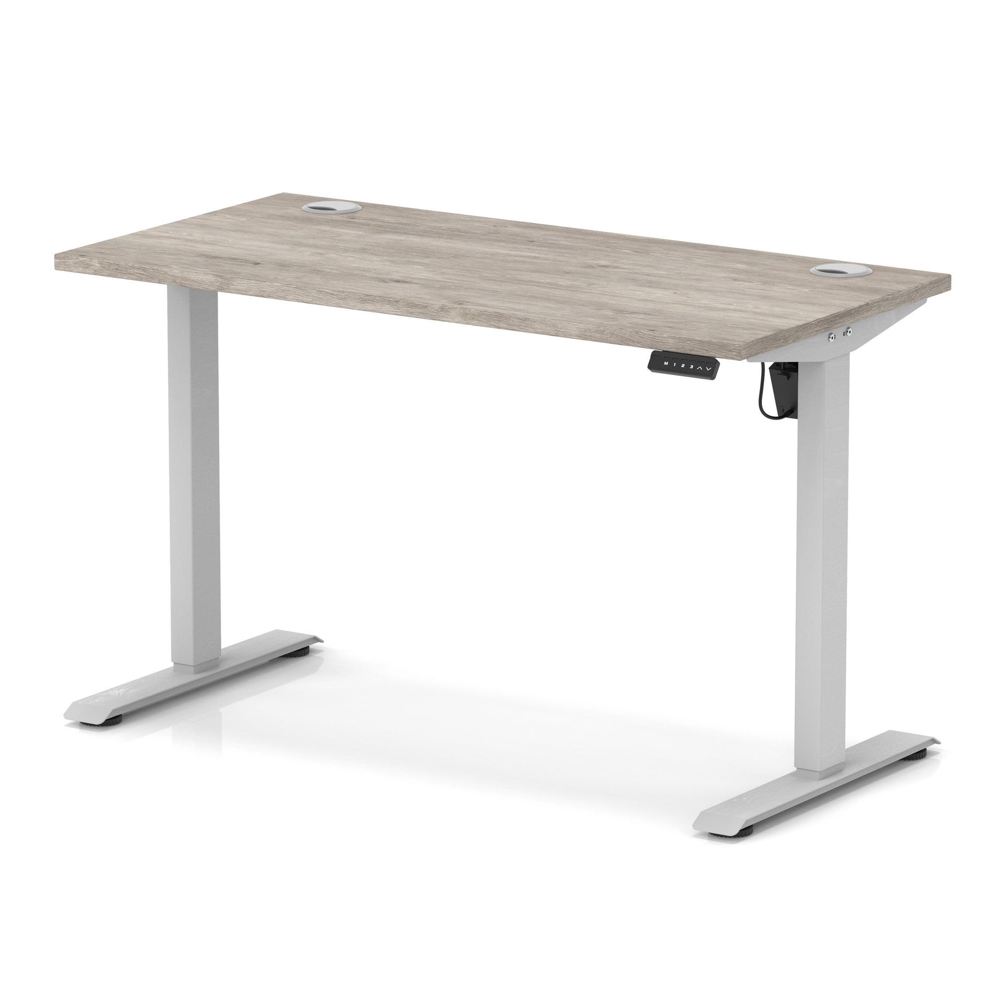 Air Lite Height Adjustable Slimline Desk with Cable Ports, 1000–1600mm, Multiple Top & Leg Colours, Durable MFC, 5 Year Warranty – Office Computer Table
