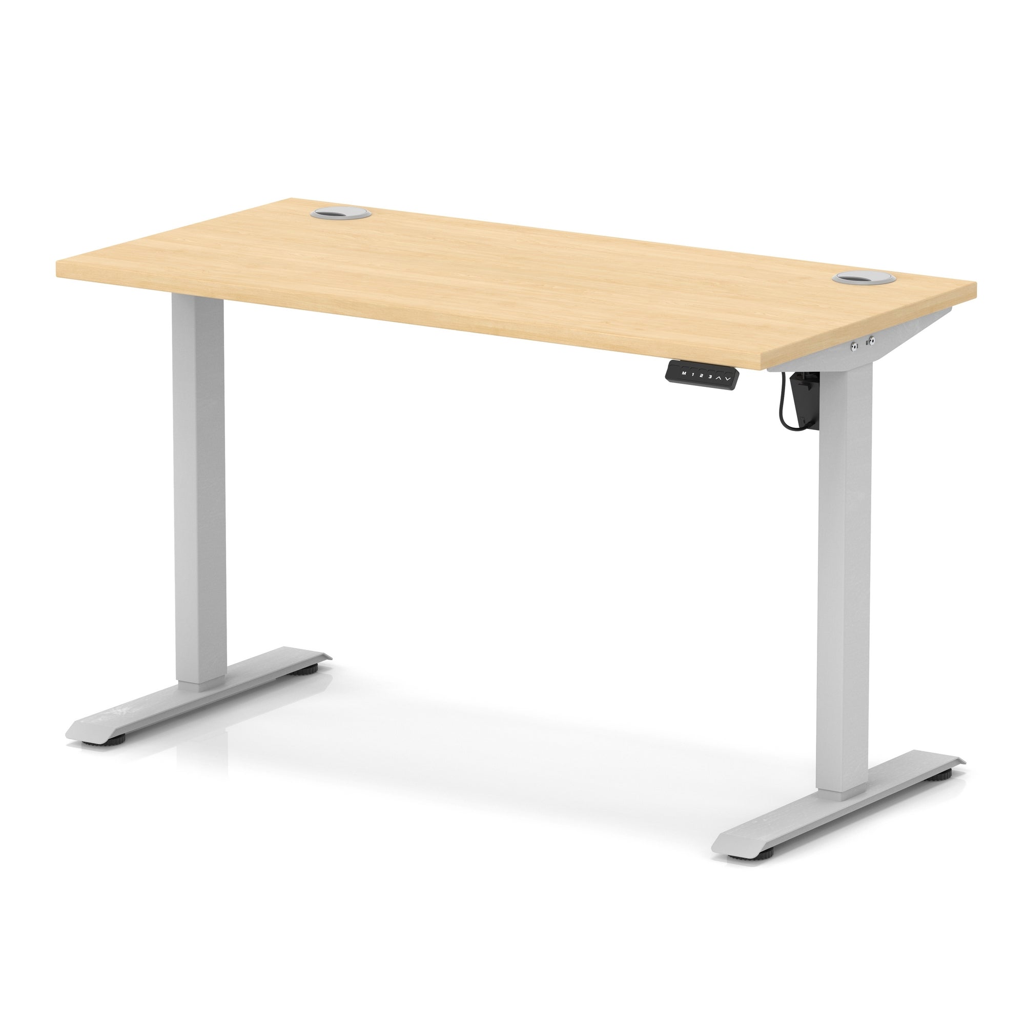 Air Lite Height Adjustable Slimline Desk with Cable Ports, 1000–1600mm, Multiple Top & Leg Colours, Durable MFC, 5 Year Warranty – Office Computer Table