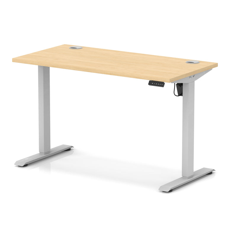 Air Lite Height Adjustable Slimline Desk with Cable Ports, 1000–1600mm, Multiple Top & Leg Colours, Durable MFC, 5 Year Warranty – Office Computer Table