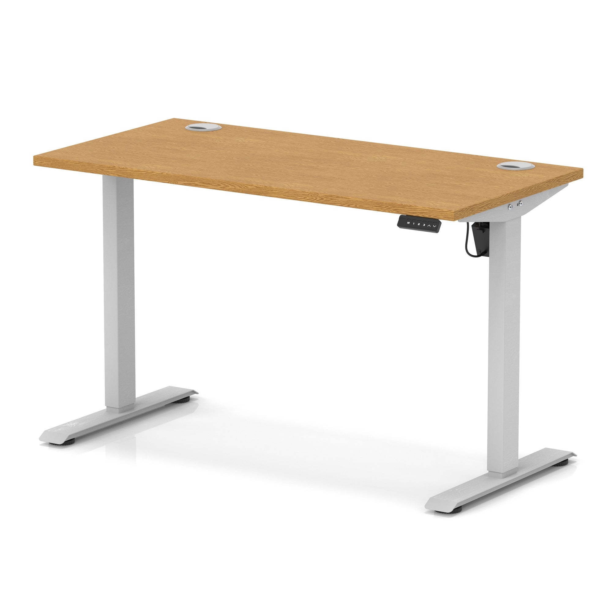 Air Lite Height Adjustable Slimline Desk with Cable Ports, 1000–1600mm, Multiple Top & Leg Colours, Durable MFC, 5 Year Warranty – Office Computer Table