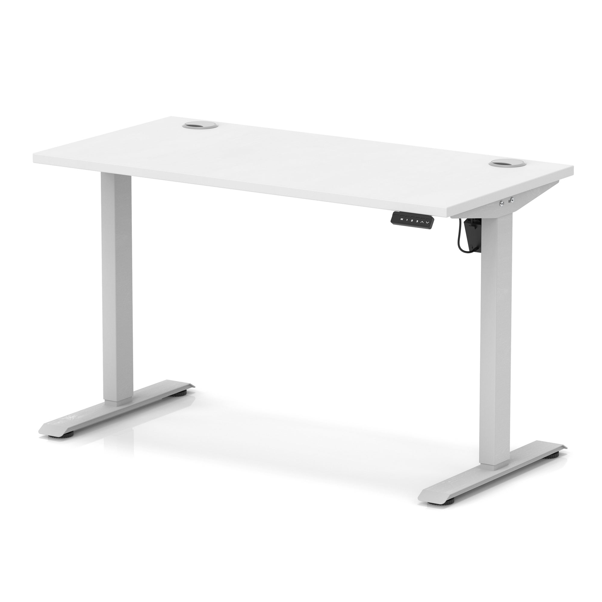Air Lite Height Adjustable Slimline Desk with Cable Ports, 1000–1600mm, Multiple Top & Leg Colours, Durable MFC, 5 Year Warranty – Office Computer Table