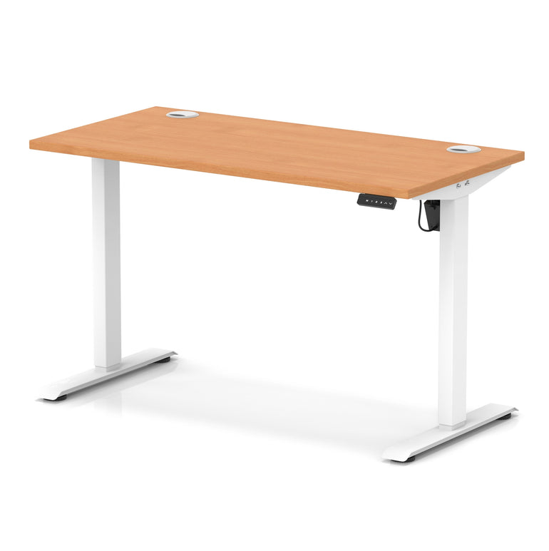 Air Lite Height Adjustable Slimline Desk with Cable Ports, 1000–1600mm, Multiple Top & Leg Colours, Durable MFC, 5 Year Warranty – Office Computer Table