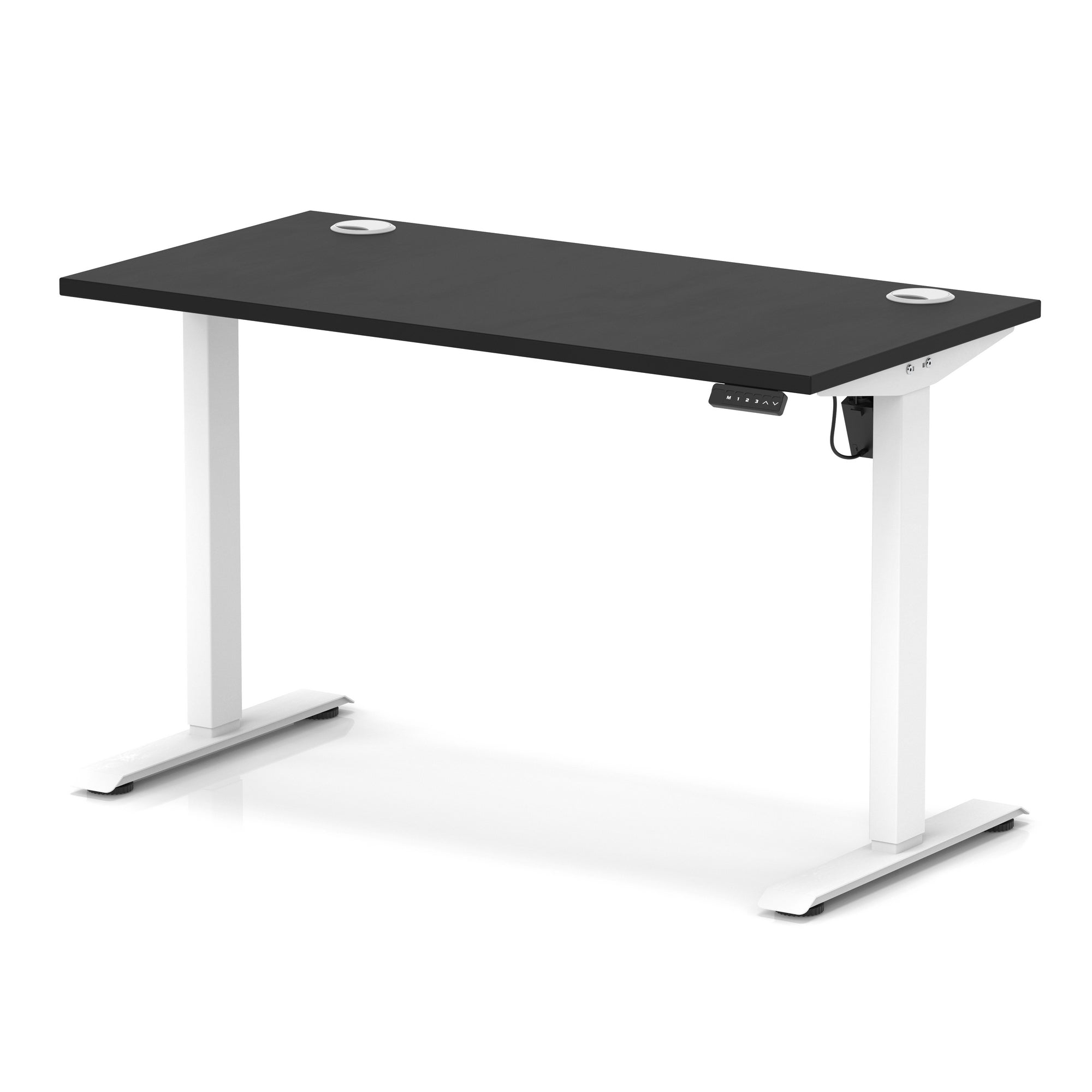 Air Lite Height Adjustable Slimline Desk with Cable Ports, 1000–1600mm, Multiple Top & Leg Colours, Durable MFC, 5 Year Warranty – Office Computer Table