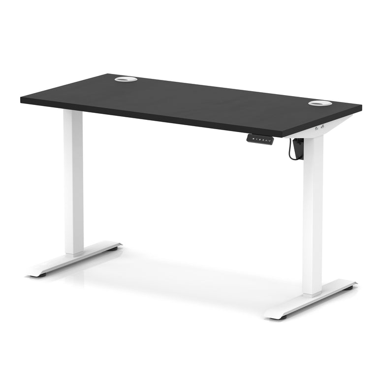 Air Lite Height Adjustable Slimline Desk with Cable Ports, 1000–1600mm, Multiple Top & Leg Colours, Durable MFC, 5 Year Warranty – Office Computer Table