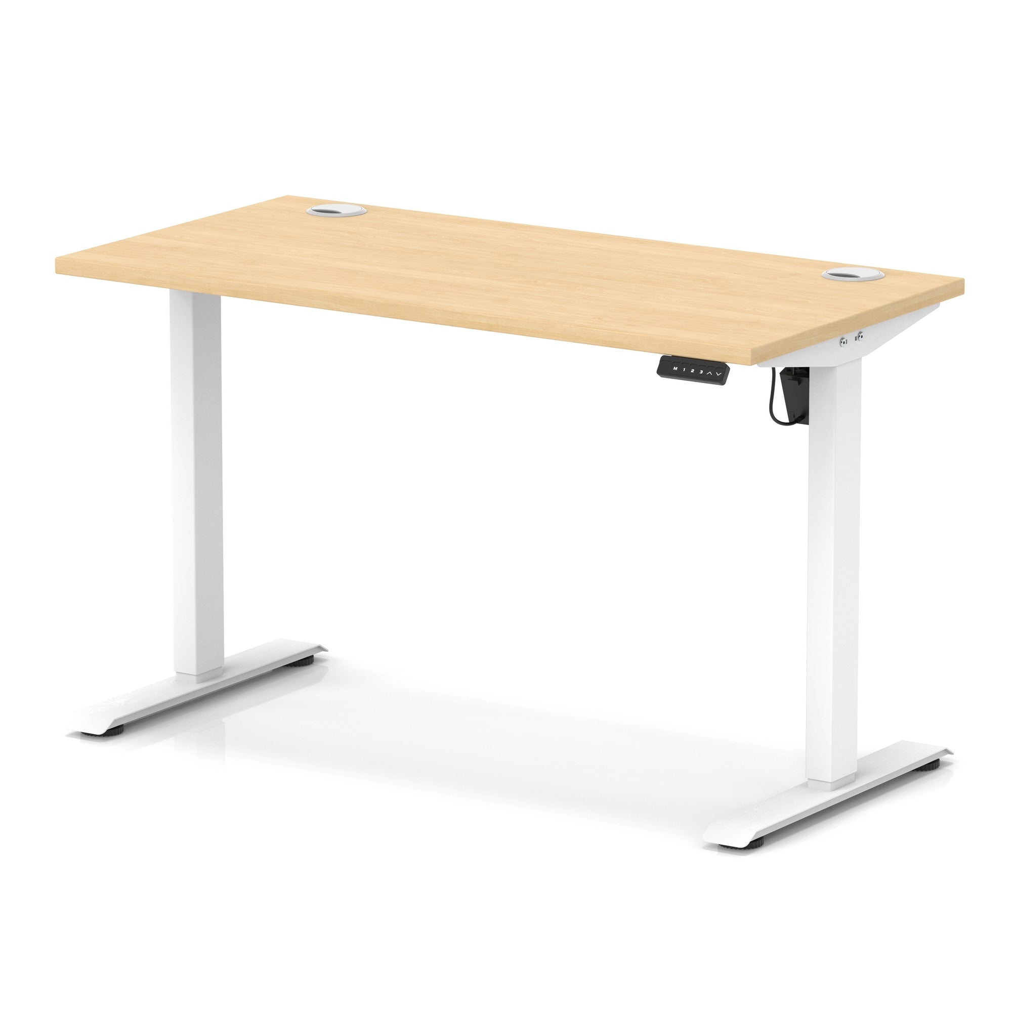 Air Lite Height Adjustable Slimline Desk with Cable Ports, 1000–1600mm, Multiple Top & Leg Colours, Durable MFC, 5 Year Warranty – Office Computer Table