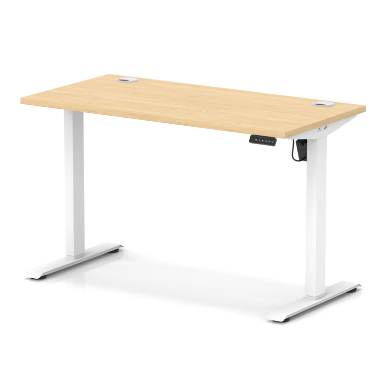 Air Lite Height Adjustable Slimline Desk with Cable Ports, 1000–1600mm, Multiple Top & Leg Colours, Durable MFC, 5 Year Warranty – Office Computer Table