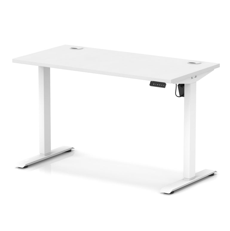 Air Lite Height Adjustable Slimline Desk with Cable Ports, 1000–1600mm, Multiple Top & Leg Colours, Durable MFC, 5 Year Warranty – Office Computer Table