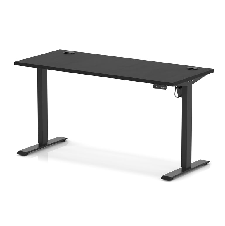 Air Lite Height Adjustable Slimline Desk with Cable Ports, 1000–1600mm, Multiple Top & Leg Colours, Durable MFC, 5 Year Warranty – Office Computer Table