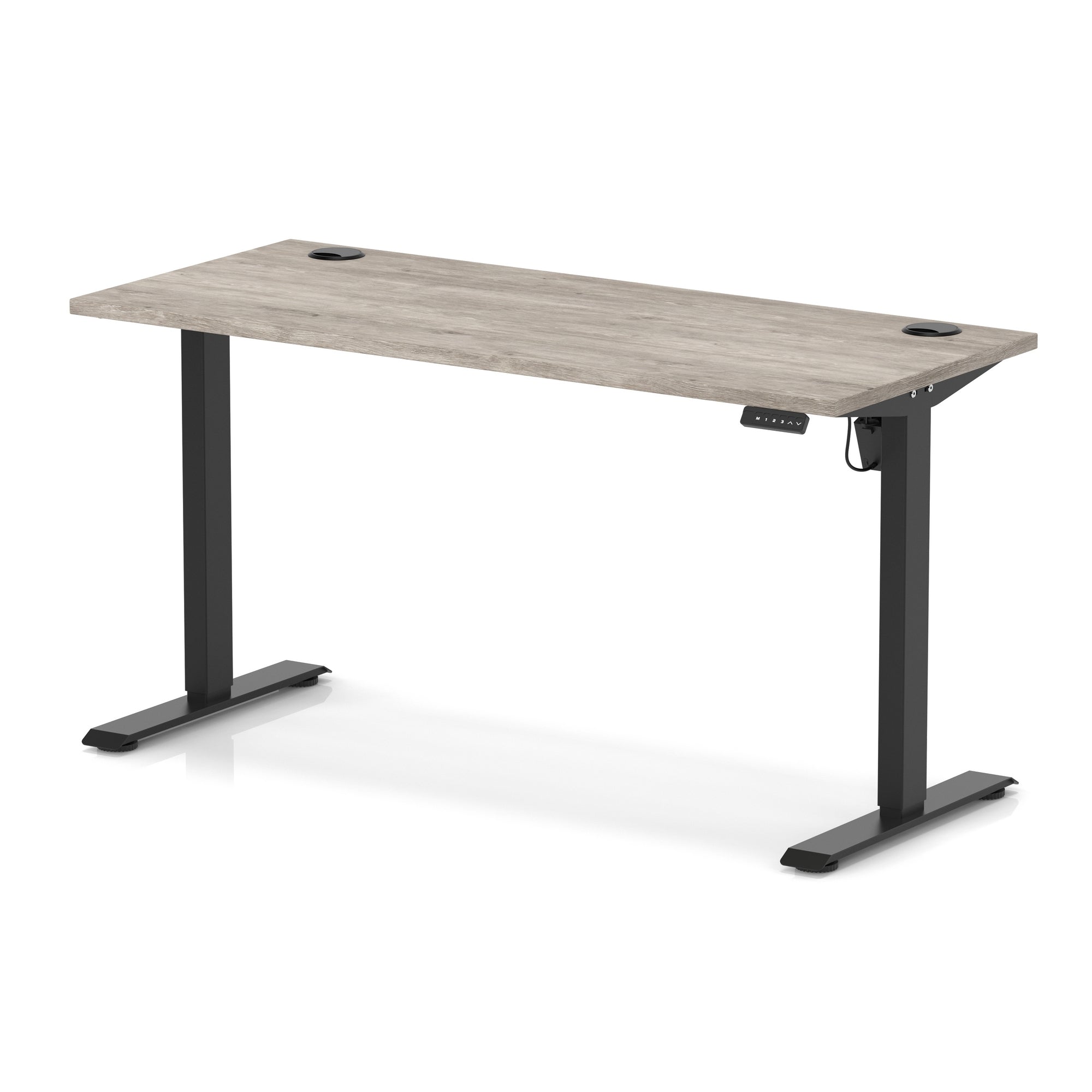Air Lite Height Adjustable Slimline Desk with Cable Ports, 1000–1600mm, Multiple Top & Leg Colours, Durable MFC, 5 Year Warranty – Office Computer Table