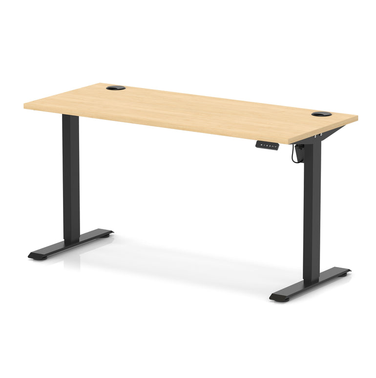 Air Lite Height Adjustable Slimline Desk with Cable Ports, 1000–1600mm, Multiple Top & Leg Colours, Durable MFC, 5 Year Warranty – Office Computer Table