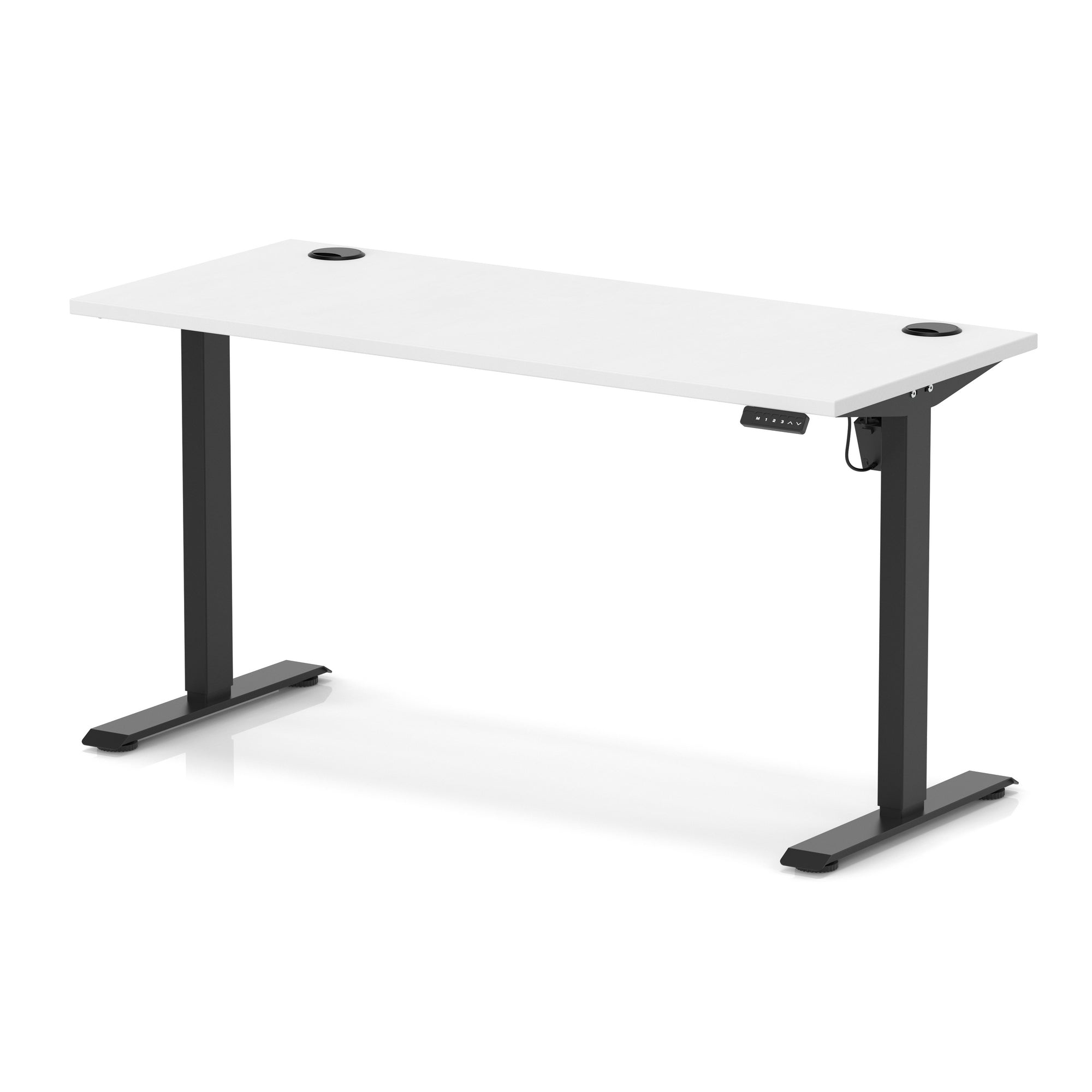 Air Lite Height Adjustable Slimline Desk with Cable Ports, 1000–1600mm, Multiple Top & Leg Colours, Durable MFC, 5 Year Warranty – Office Computer Table