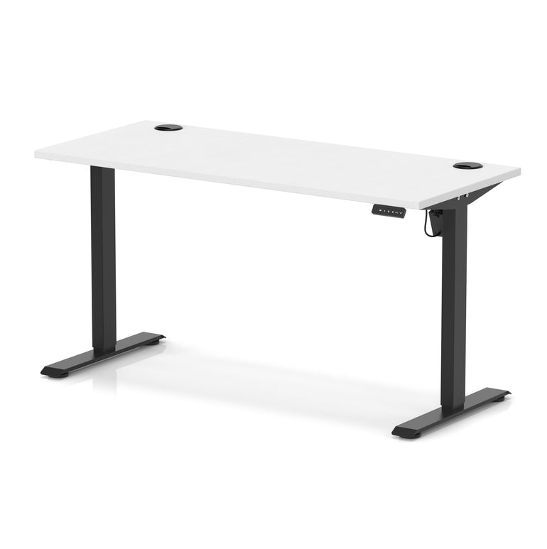 Air Lite Height Adjustable Slimline Desk with Cable Ports, 1000–1600mm, Multiple Top & Leg Colours, Durable MFC, 5 Year Warranty – Office Computer Table