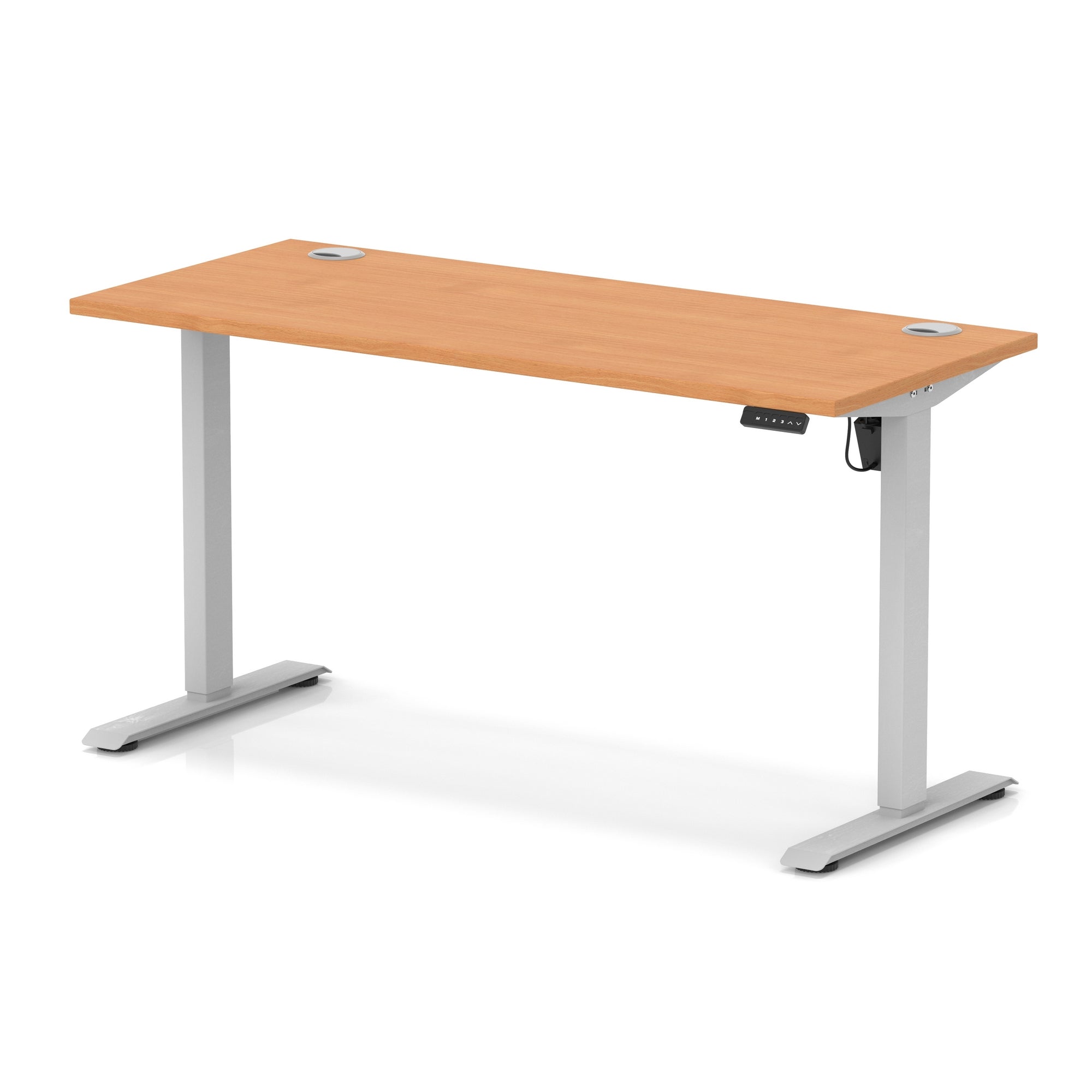 Air Lite Height Adjustable Slimline Desk with Cable Ports, 1000–1600mm, Multiple Top & Leg Colours, Durable MFC, 5 Year Warranty – Office Computer Table