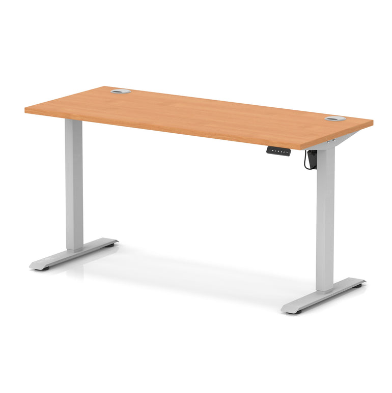 Air Lite Height Adjustable Slimline Desk with Cable Ports, 1000–1600mm, Multiple Top & Leg Colours, Durable MFC, 5 Year Warranty – Office Computer Table