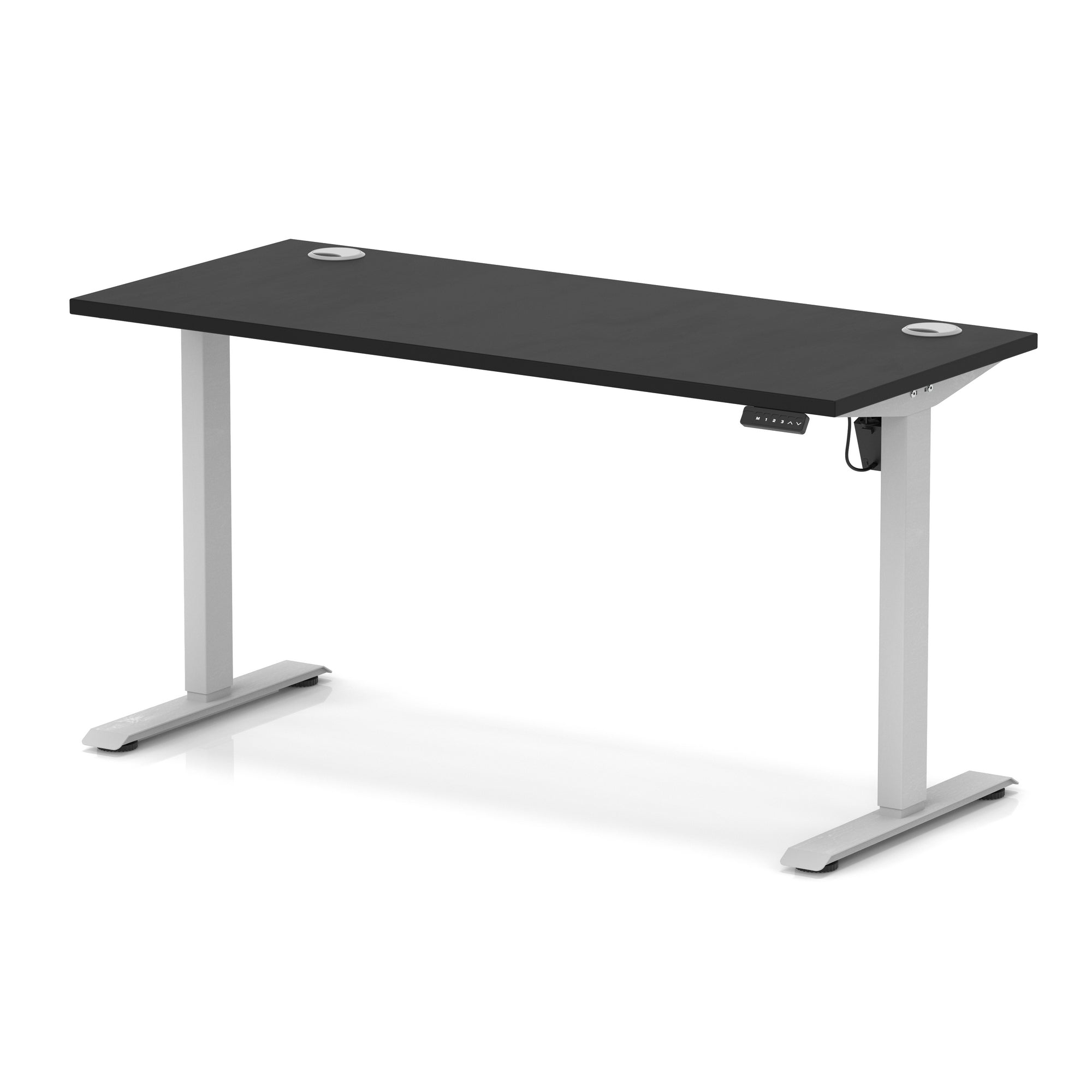 Air Lite Height Adjustable Slimline Desk with Cable Ports, 1000–1600mm, Multiple Top & Leg Colours, Durable MFC, 5 Year Warranty – Office Computer Table