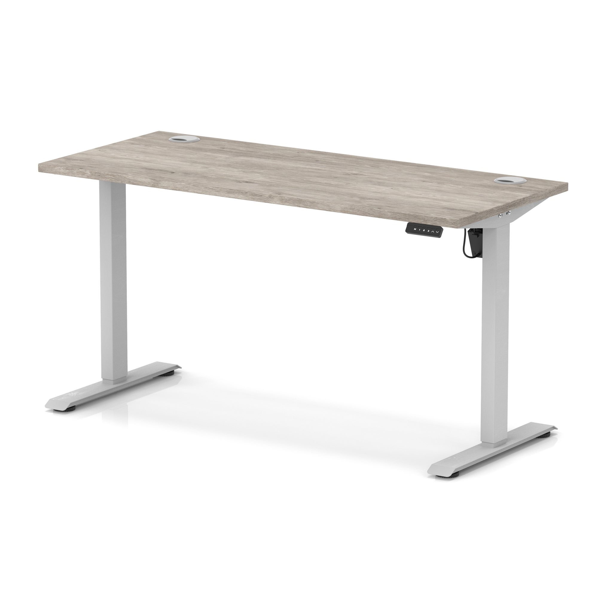 Air Lite Height Adjustable Slimline Desk with Cable Ports, 1000–1600mm, Multiple Top & Leg Colours, Durable MFC, 5 Year Warranty – Office Computer Table