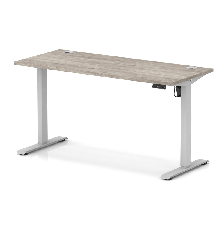 Air Lite Height Adjustable Slimline Desk with Cable Ports, 1000–1600mm, Multiple Top & Leg Colours, Durable MFC, 5 Year Warranty – Office Computer Table