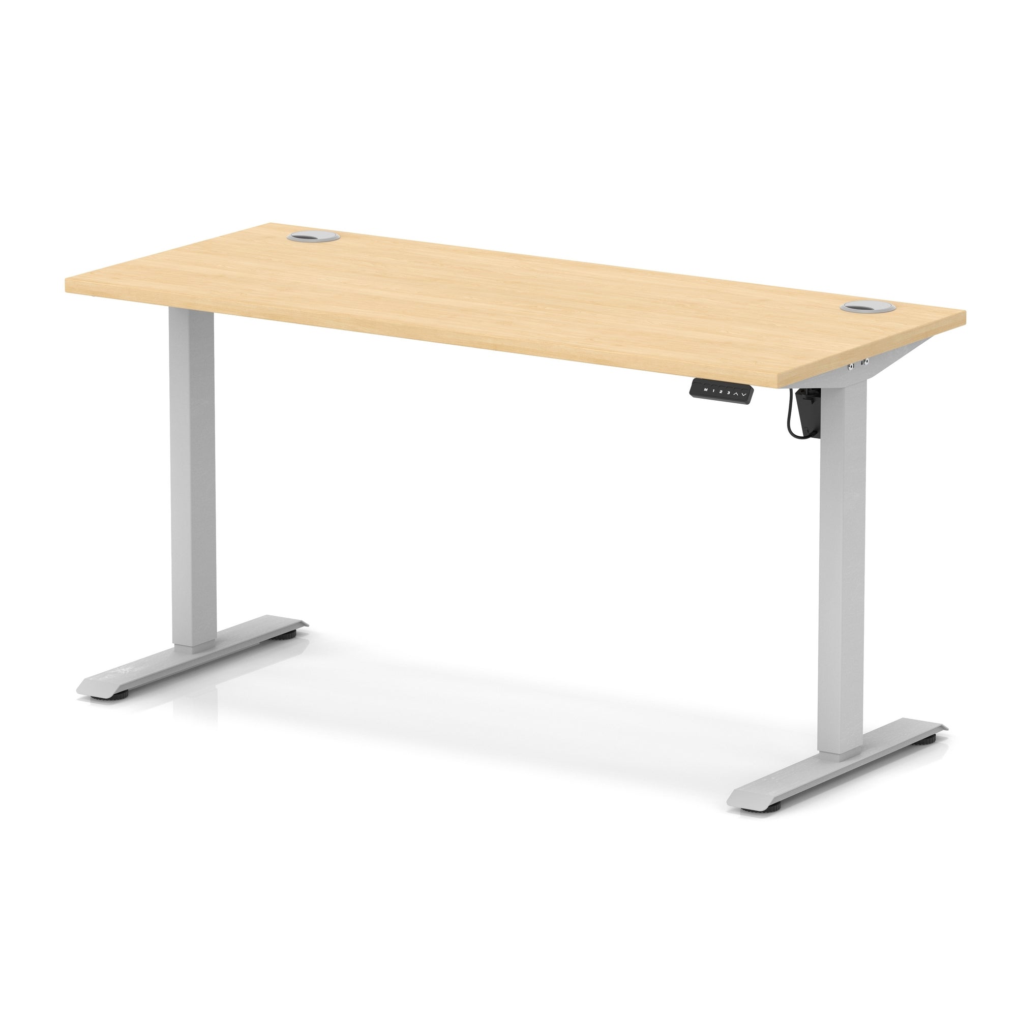 Air Lite Height Adjustable Slimline Desk with Cable Ports, 1000–1600mm, Multiple Top & Leg Colours, Durable MFC, 5 Year Warranty – Office Computer Table