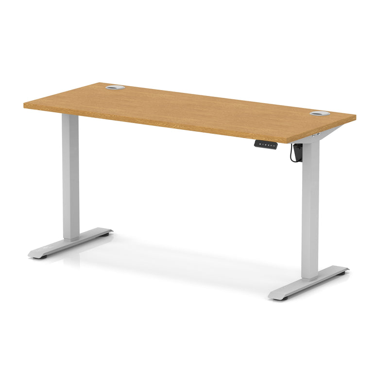 Air Lite Height Adjustable Slimline Desk with Cable Ports, 1000–1600mm, Multiple Top & Leg Colours, Durable MFC, 5 Year Warranty – Office Computer Table