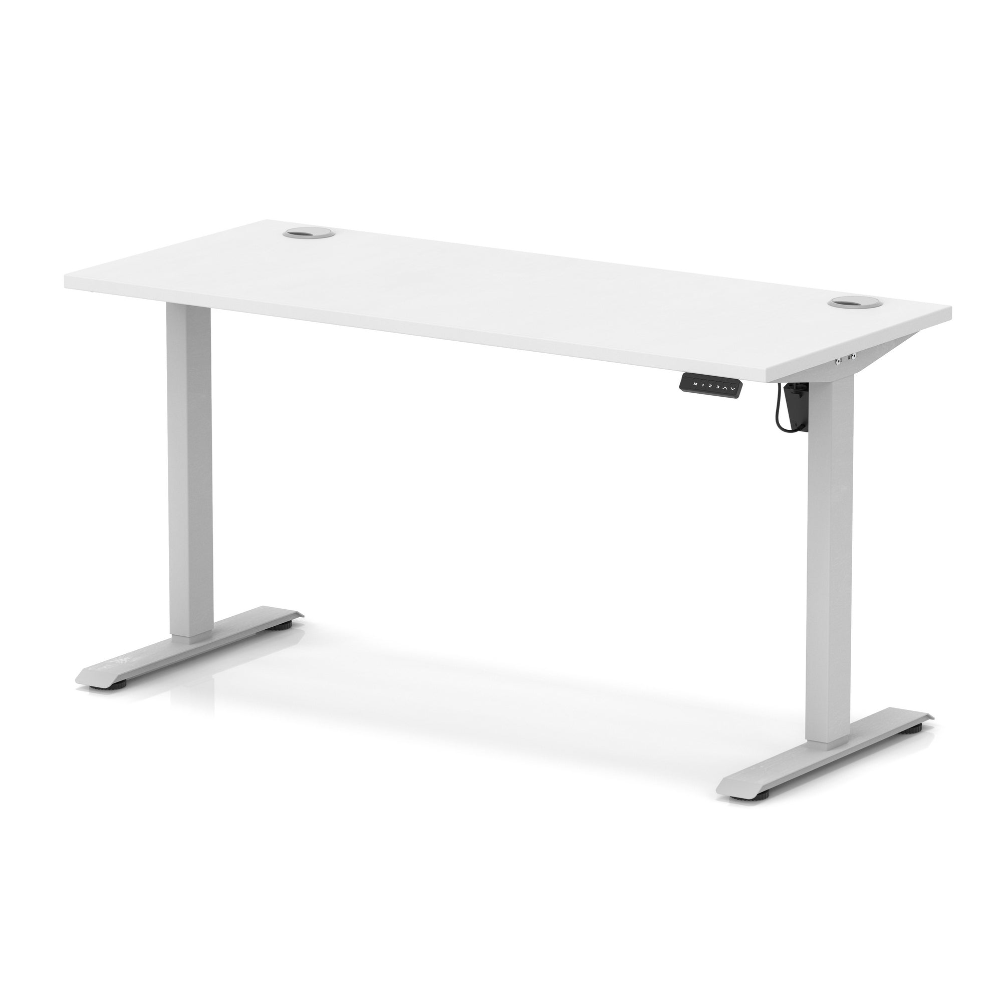 Air Lite Height Adjustable Slimline Desk with Cable Ports, 1000–1600mm, Multiple Top & Leg Colours, Durable MFC, 5 Year Warranty – Office Computer Table