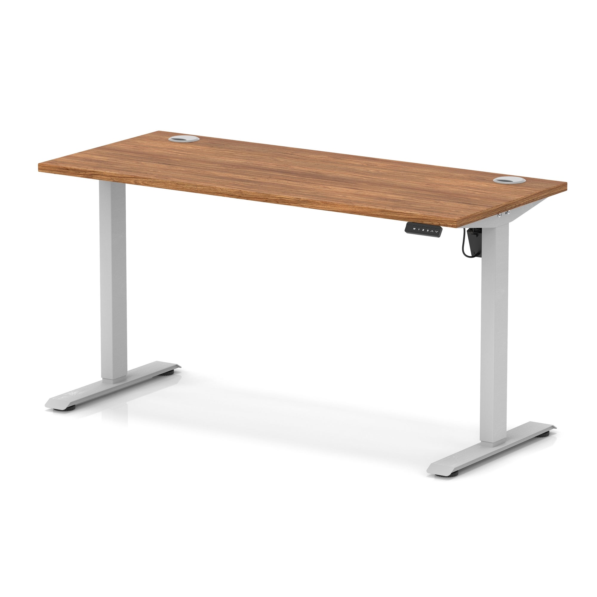 Air Lite Height Adjustable Slimline Desk with Cable Ports, 1000–1600mm, Multiple Top & Leg Colours, Durable MFC, 5 Year Warranty – Office Computer Table
