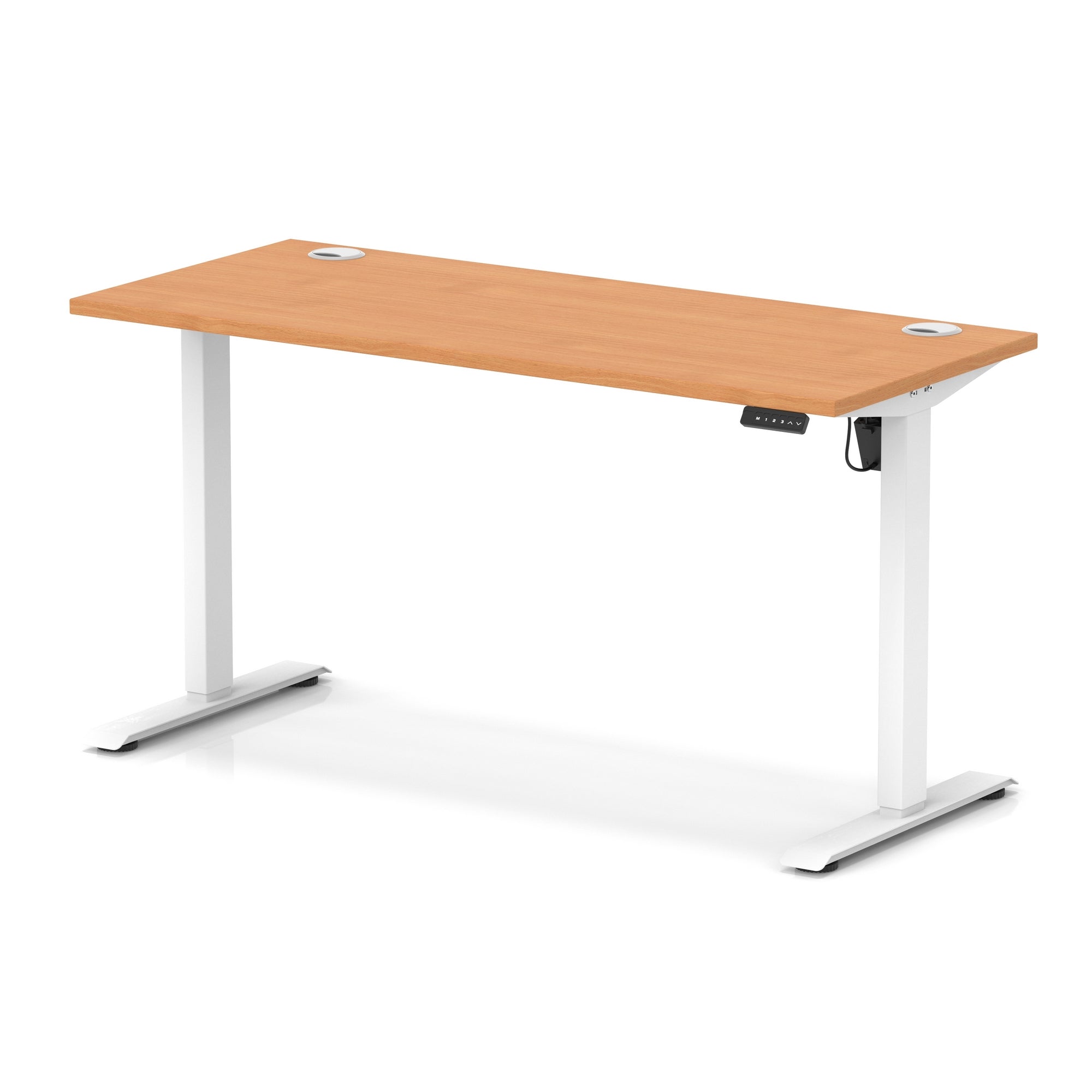 Air Lite Height Adjustable Slimline Desk with Cable Ports, 1000–1600mm, Multiple Top & Leg Colours, Durable MFC, 5 Year Warranty – Office Computer Table