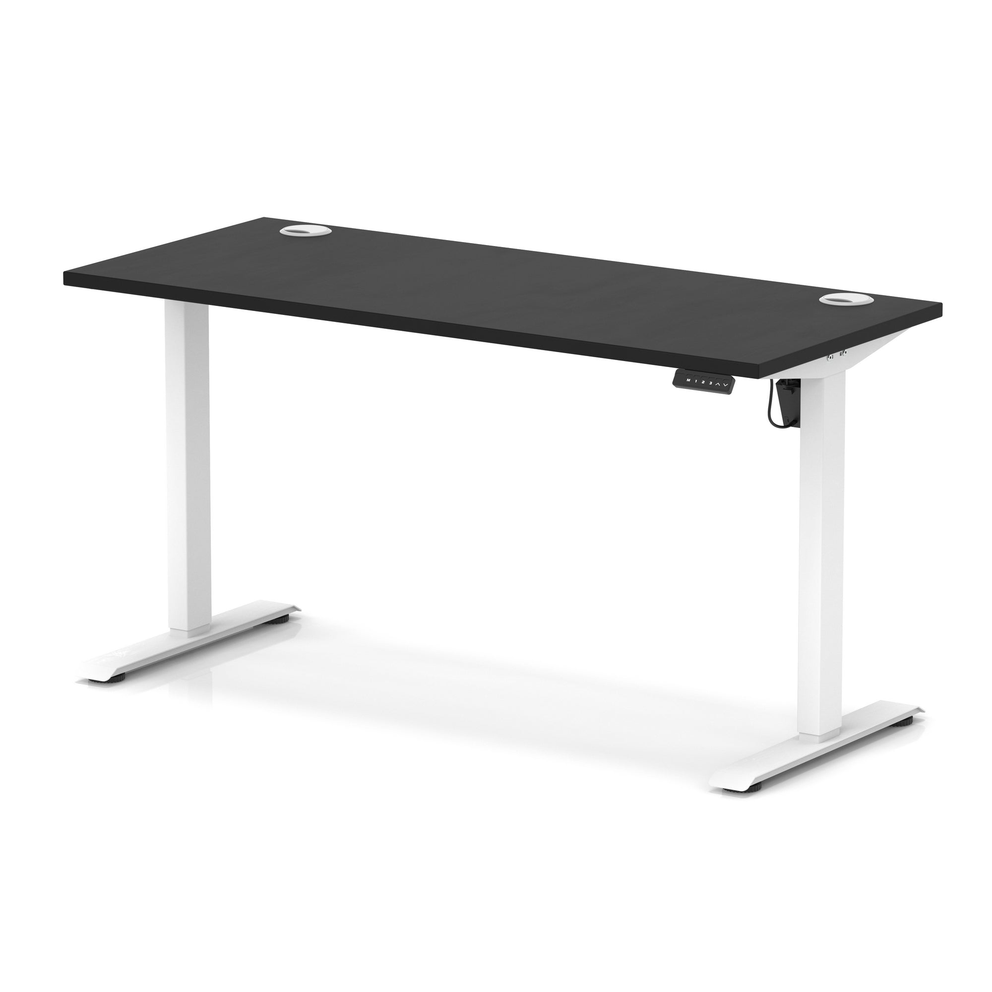 Air Lite Height Adjustable Slimline Desk with Cable Ports, 1000–1600mm, Multiple Top & Leg Colours, Durable MFC, 5 Year Warranty – Office Computer Table