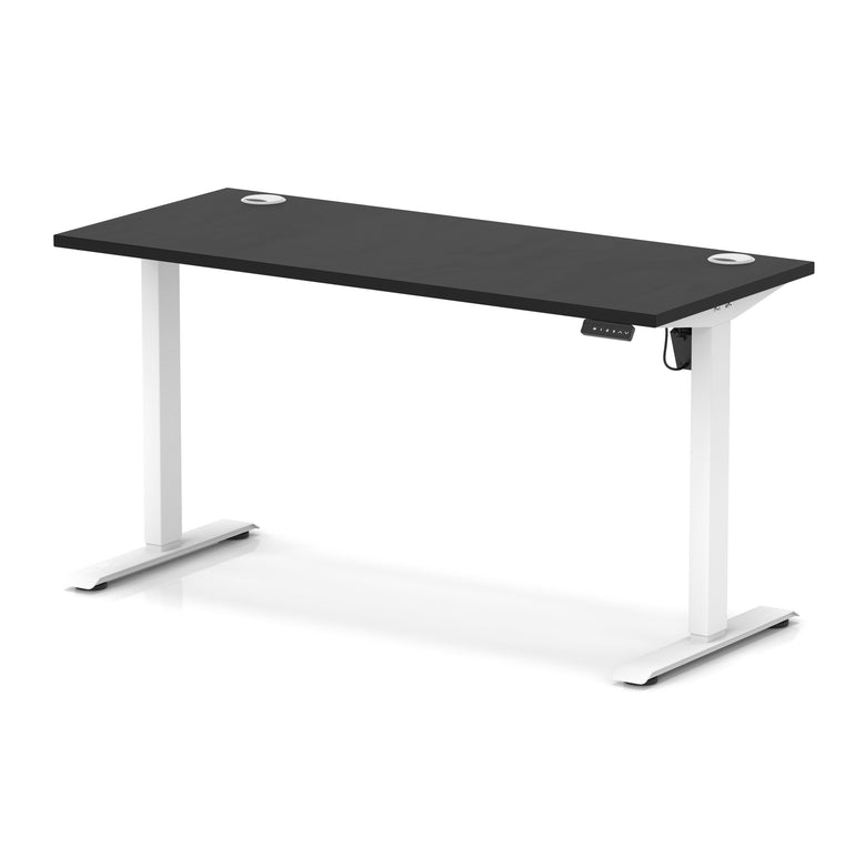 Air Lite Height Adjustable Slimline Desk with Cable Ports, 1000–1600mm, Multiple Top & Leg Colours, Durable MFC, 5 Year Warranty – Office Computer Table
