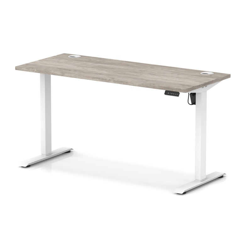 Air Lite Height Adjustable Slimline Desk with Cable Ports, 1000–1600mm, Multiple Top & Leg Colours, Durable MFC, 5 Year Warranty – Office Computer Table