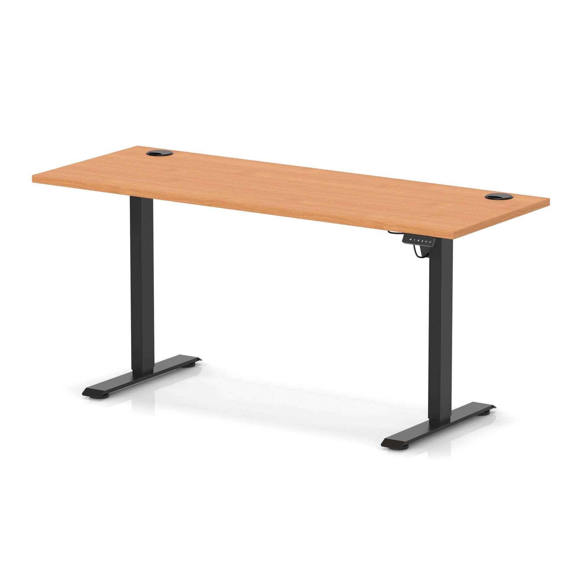Air Lite Height Adjustable Slimline Desk with Cable Ports, 1000–1600mm, Multiple Top & Leg Colours, Durable MFC, 5 Year Warranty – Office Computer Table