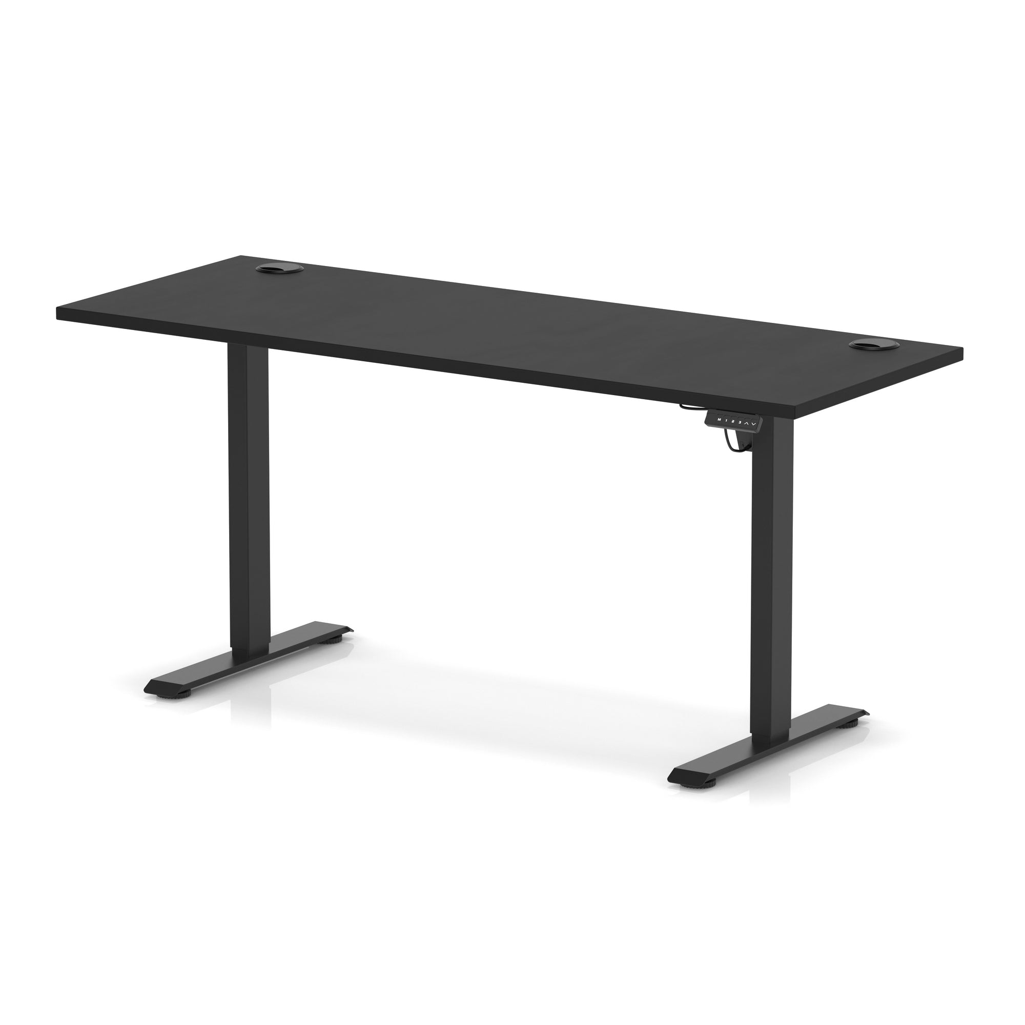 Air Lite Height Adjustable Slimline Desk with Cable Ports, 1000–1600mm, Multiple Top & Leg Colours, Durable MFC, 5 Year Warranty – Office Computer Table